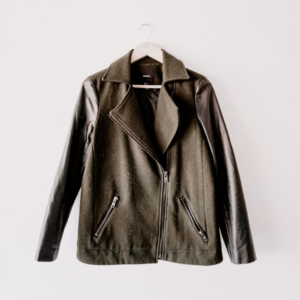Army Green Jacket with Black sleeves